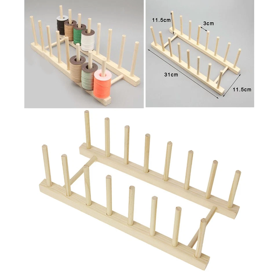 Carretel de linha de costura 8/16 rack bordado suporte cone organizador madeira - Imagem 1 de 1