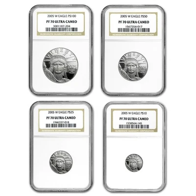 2005-W 4-Coin Proof American Platinum Eagle Set PF-70 NGC - Image 1 of 4
