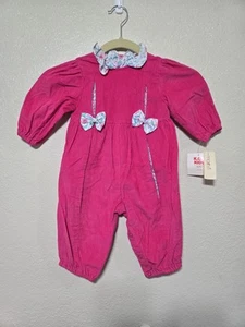 Vintage 80's 90's Pink Corduroy Coveralls Jumper Sz 12m - Picture 1 of 9