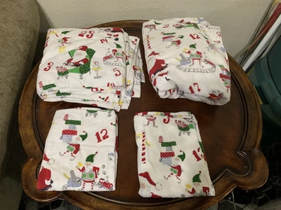 Pottery Barn Kids Santa's Workshop 4 Piece Full Sheet Set Cotton Flannel - Image 1 of 4
