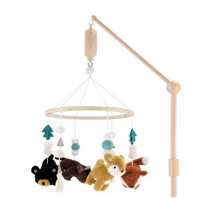 Móvil de cuna para niños o niñas - Móvil de cuna musical de madera con 12 canciones de cuna... Foto 1 de 4