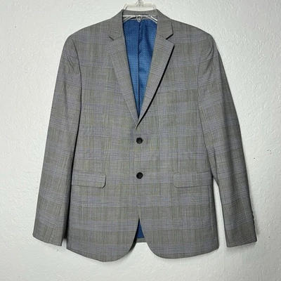 Penguin Mens Size 38R Suit Jacket Two Button Wool Blend Grey Blue Blazer - Image 1 of 4