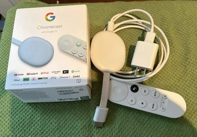 Google Chromecast with Google TV 4K UHD Media Streamer GZRNL w/ Remote & Power - Image 1 of 3