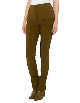 PANTALONES AJUSTADOS TIBI ANSON ELÁSTICOS CAMILLE TIRO ALTO Talla 4 MUJERES NUEVOS SIN ETIQUETAS Color-Loden Foto 1 de 4