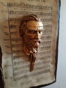 Vintage music wall art la Traviata Giuseppe Verdi bust 3D sculpture fiberglass 