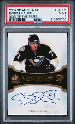 2007 SP Authentic #ST-EM Evgeni Malkin Sign of the Times Auto PSA 9 Penguins - Image 1 of 2