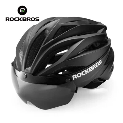 ROCKBROS Cycling Helmet Adjustable Head Circumference EPS Helmet With Goggles - Image 1 of 4