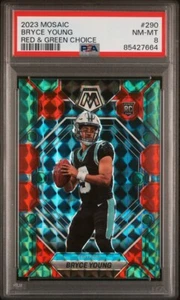 2023 Mosaic NFL Bryce Young RC #290 Red & Green Choice Prizm Rookie PSA 8 NM-MT - Picture 1 of 4