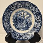 Liberty Blue Old North Church Stafordshire Ironstone Saucers, 5.75&quot;