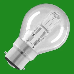 2x 42W (=55W) Dimmable Clear Round Golf Halogen Light Bulbs Bayonet Cap BC B22 - Picture 1 of 1