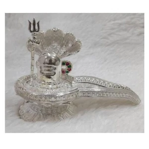 Shivling In Pure 925 Silver / ShivaLing With Yoni Base In Silver - Picture 1 of 1