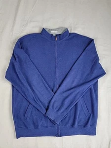 Peter Millar Pullover Herren 2XL Blau Full Zip Taschen Baumwolle Weich Preppy Gold Papa - Bild 1 von 11