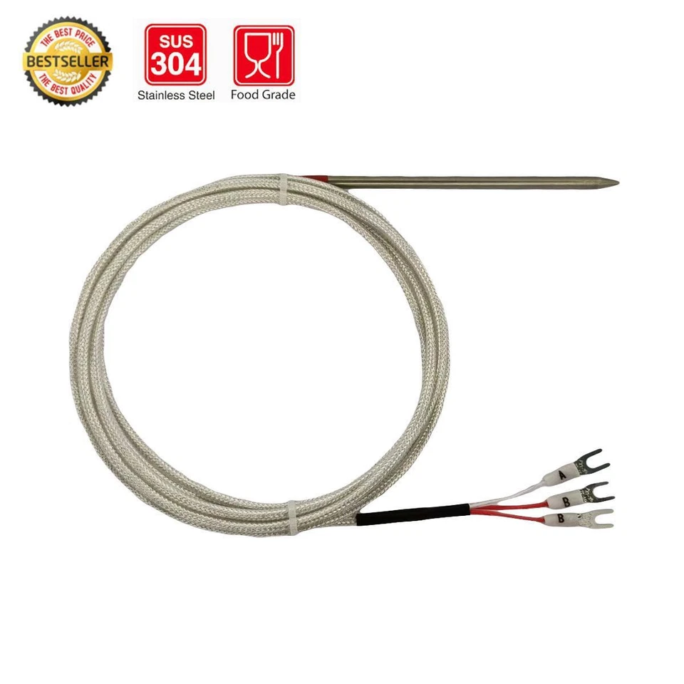 Sharp Meat Probe RTD PT100 Temperature Sensor with High Temperature Cable - Image 1 of 4