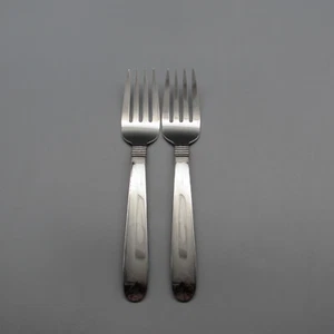 Oneida Stainless RAFFIA (GLOSSY) Serving Forks - Set of Two NOS USA - Picture 1 of 4