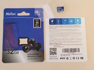 NETAC MicroSD 32gb Class 10 Micro SDXC TF Flash Memory Card. Used, exc cond - Picture 1 of 5