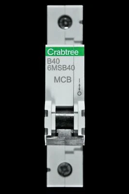 CRABTREE 40 AMP CURVE B 6kA MCB CIRCUIT BREAKER 6MSB40 LOADSTAR
