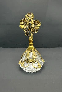 Vintage Matson Gold Ormolu Floral Glass Perfume Bottle With Glass Dauber - Picture 1 of 14
