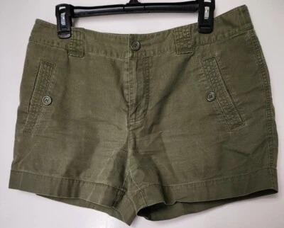 Pantalones Cortos de Carga Informales Liz Claiborne Para Mujer Verde 100% Algodón Frente Plano Talla 8 Foto 1 de 4