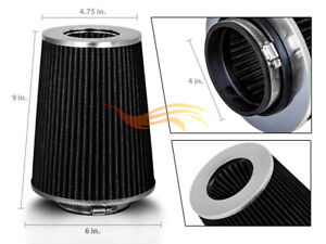 BLACK 4 Inches 4" 102mm Inlet Cold Air Intake Cone TRUCK FILTER For Mitsubishi