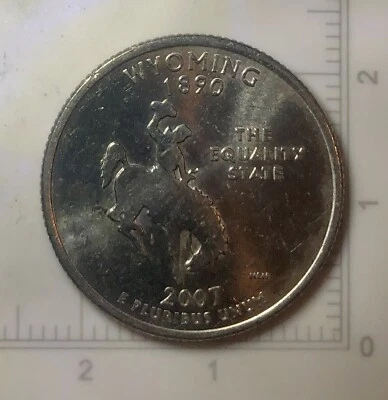 2007 P Wyoming State Quarter Die Chips 1890 And Tail Error Coin - Image 1 of 4