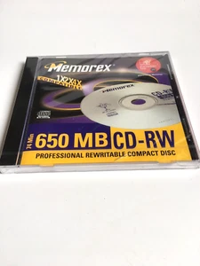 Memorex CD-RW 650MB 74 Min - PROFESSIONAL Rewritable Blank CDRW Disc - NEW - Picture 1 of 4