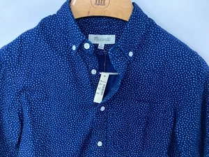 Camisa Madewell Azul Marino Micro Lunares. Talla XS 100% algodón/botón cuello trasero - Imagen 1 de 8
