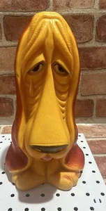 VTG 1970’s My Toy Sad Crying Tear Basset Hound Dog Piggy Bank 11" W/ Plug - Picture 1 of 10