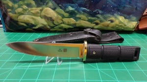 Vintage 1980' Rare Al Mar Seki Japan FIGHTING Knife 4006/4007 Leather - 1 of 200 - Picture 1 of 8