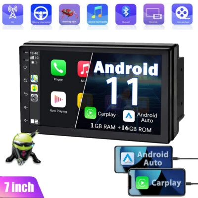 7" Single/Double Din Car Stereo Radio Carplay/Android Auto Bluetooth Player Wifi - Image 1 of 4