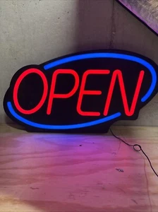 28” Fallon Electric "OPEN" NEON LED Sign  FR001873 + Flash + speed Settings - Picture 1 of 14