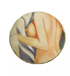 Pog Classics Milk Cap Milkcap Marker Adult Nude Women Yellow Back RARE Vintage - Picture 1 of 5