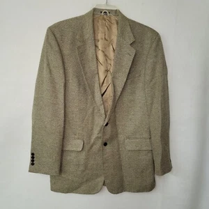 Oak Creek Sportcoat Men 42L Tan Silk Wool Linen Blazer Business Preppy Dillards - Picture 1 of 17