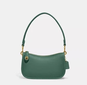 Borsa a tracolla Coach Originals swinger 20 in pelle pochette verde brillante C2643 - Foto 1 di 12