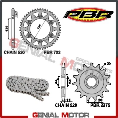 EK2696 Kit Catena Corona Pignone 14 / 48 / 520 PBR SHERCO SE 5.1i-F 2009 > 2012 Foto 1 de 2