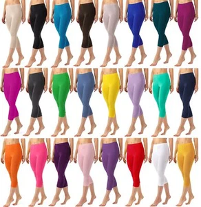 Merry Style Damen Leggings Elastischer Bund 3/4 Kurz Freizeithose Viskose XS-5XL - Bild 1 von 94