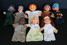 Vintage Mr. Rogers Neighborhood Hand Puppets Lot of 8 Rubber Faces Cloth Bodies