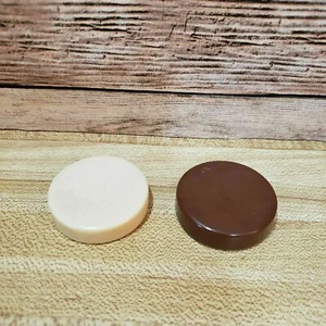 Backgammon Replacement Chips Cream & Brown 1 1/4" dia × 5/12" thick.2 Chips Only - Picture 1 of 3