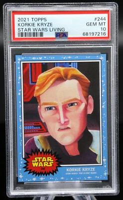 2021 Topps Star Wars Living KORKIE KRYZE #244 Clone Wars PR /1,343 PSA 10 Gem 💎 - Image 1 of 2