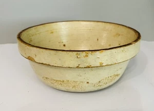 Antique Stoneware Bowl 9x3.5" Crock Cream Marked 1/2 Mixing, Dough Bowl - Picture 1 of 7