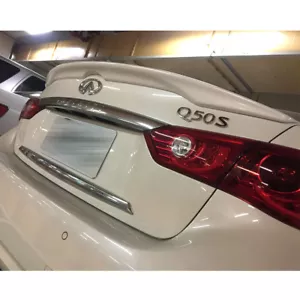 Unpainted ABS For INFINITI Q50 V37 OE Look Rear Trunk Spoiler Wing 14-18 - Picture 1 of 11