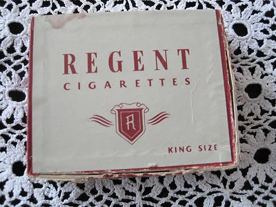 Caixa de cigarros Regent com selo fiscal vintage - Imagem 1 de 4