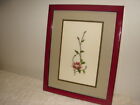 Handmade Needlepoint Burgundy Color Flower Framed Picture