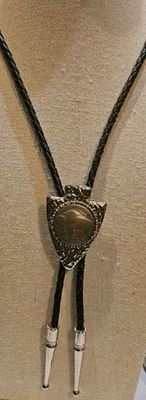 Vintage Southwestern Jewelry Arrowhead Buffalo Coin BOLO Tie - Image 1 of 3