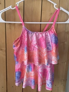*GIRLS  WONDER NATION *SIZE  MEDIUM  (7-8)  PAISLEY  TANKINI  SWIM TOP* - Picture 1 of 2
