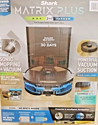 SHARK MATRIX PLUS,#6412650, 2-IN-1, SELF EMPTY, ROBOT VAC & MOP, NIB!! (B10) - Image 1 of 4