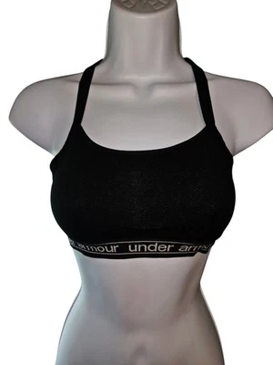 Under Armour Women UA Crossback Sports Bra Black Size Small Mid Bra - Image 1 of 4