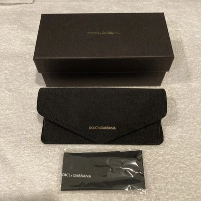 Nuevo Auténtico Estuche para Gafas Dolce & Gabbana Negro Semi Duro, Caja y Tela Foto 1 de 4