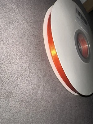 Cinta de satén de 1/4 pulgada 50 yardas tela de doble cara cinta de grosgrain coral Foto 1 de 2