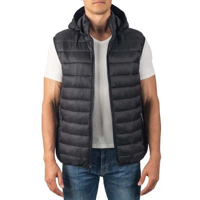 Alpine Swiss Gage Mens Hooded Puffer Vest Down Alternative Packable Vest Jacket - Image 1 of 4