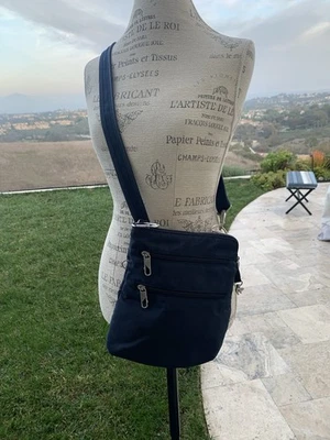 Travelon Anti Theft RFID Pocket Crossbody Blue 10 x9 Travel Bag 3 Zip Pockets - Image 1 of 4